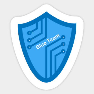 Cybersecurity Blue Team Shield Circuits Gamification Logo Sticker